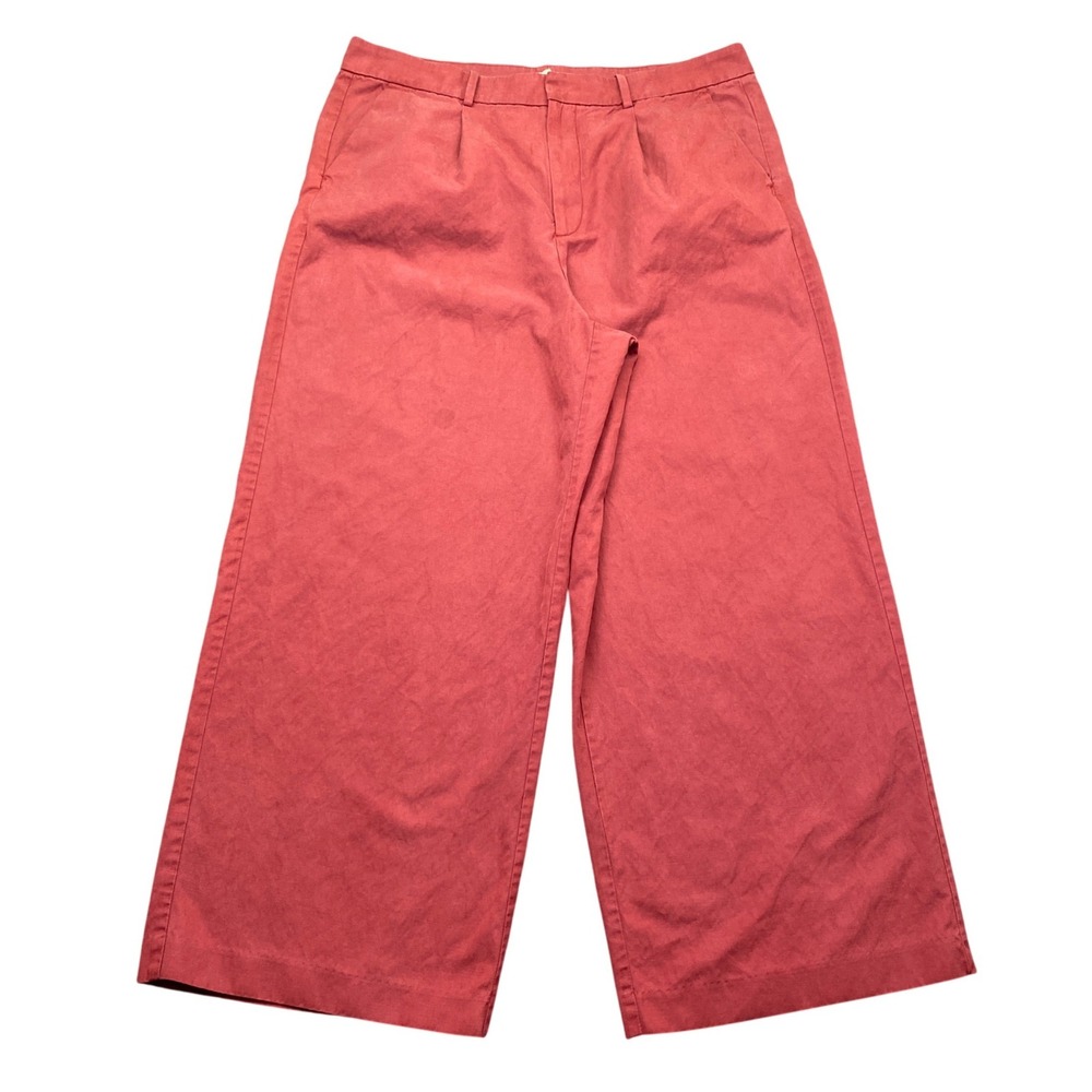 Madewell The Slouchy‎ Straight Pant Rust Red Wide Leg High Rise NS271 Size 16
